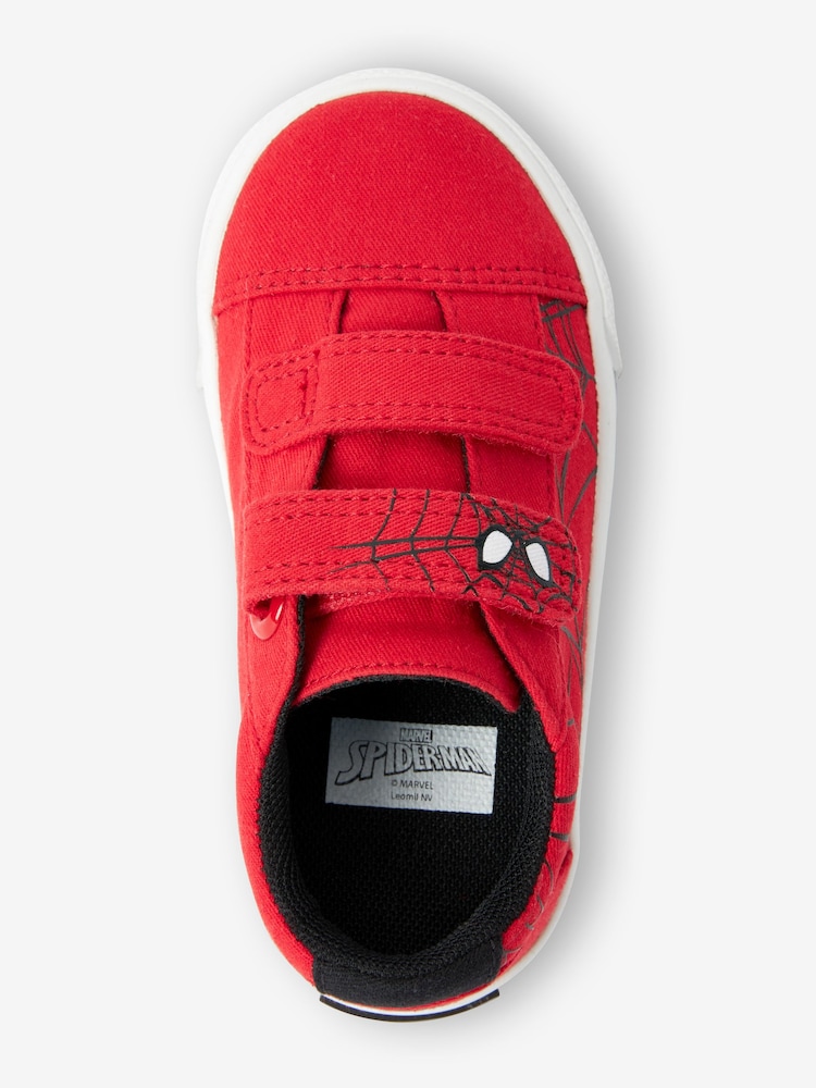 Red Spiderman Marvel Wide Fit (G) Strap Touch Fastening Shoes - Image 2 of 5
