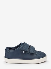 Navy Blue Brogue Strap Touch Fastening Shoes - Image 1 of 5