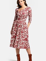 HotSquash Brown Asymmetric Neckline Midi Dress - Image 1 of 1