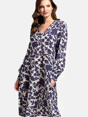 HotSquash Blue V-Neck Chiffon Loose Dress - Image 1 of 1