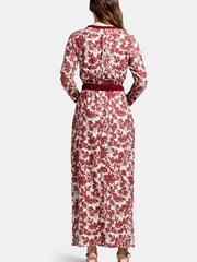 HotSquash Brown Neck Tie Long Sleeve Maxi Dress - Image 1 of 2