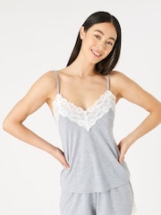Accessorize Grey Lace Trim Pyjama Set - Image 1 of 4