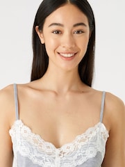 Accessorize Grey Lace Trim Pyjama Set - Image 3 of 4