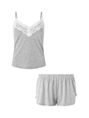 Accessorize Grey Lace Trim Pyjama Set - Image 4 of 4