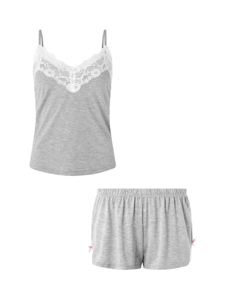Accessorize Grey Lace Trim Pyjama Set - Image 4 of 4