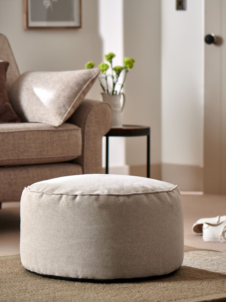 Natural Tweedy Blend Pouffe - Image 1 of 4