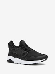 Black Mesh Elastic Lace Trainers - Image 1 of 4