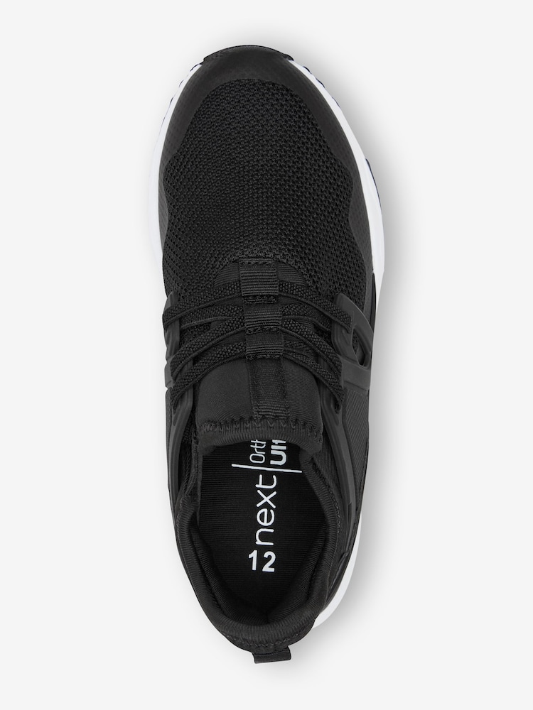 Black Mesh Elastic Lace Trainers - Image 2 of 4
