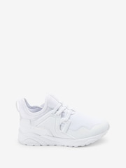 White Mesh Elastic Lace Trainers - Image 1 of 5
