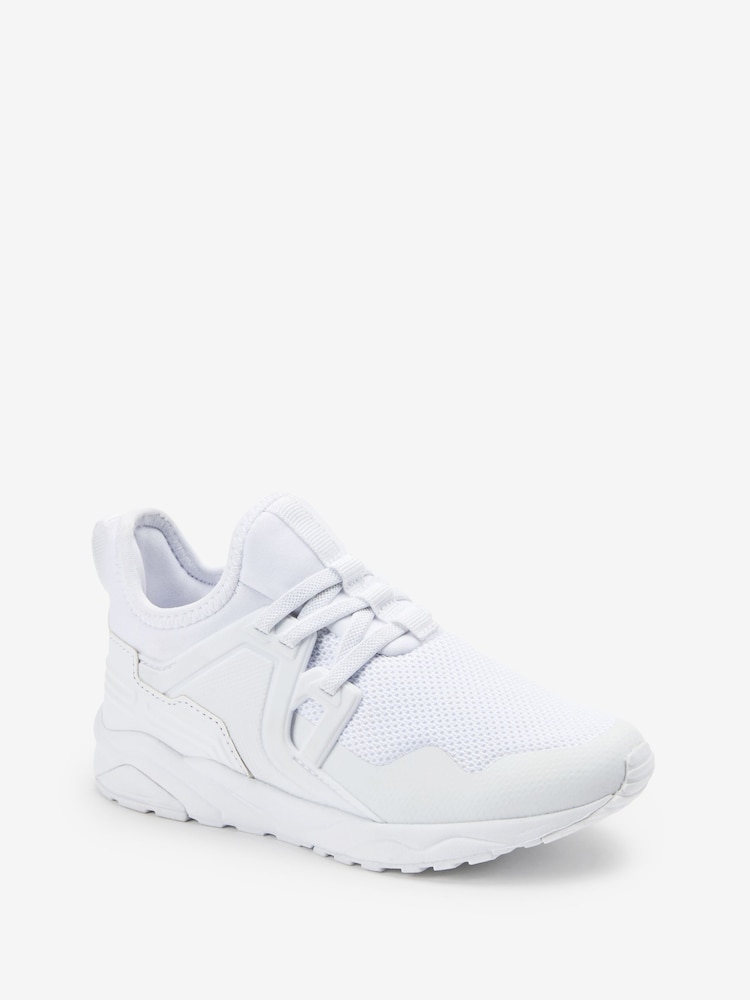 White Mesh Elastic Lace Trainers - Image 2 of 5