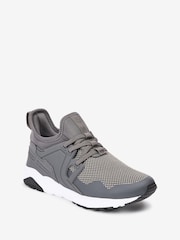 Grey Mesh Elastic Lace Trainers - Image 2 of 10