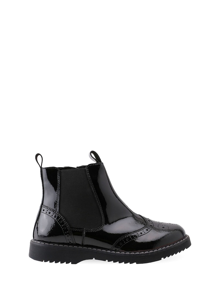 Start-Rite Revolution Black Leather Zip-Up Boots F Fit - Image 1 of 5