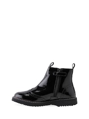 Start-Rite Revolution Black Leather Zip-Up Boots F Fit - Image 2 of 5