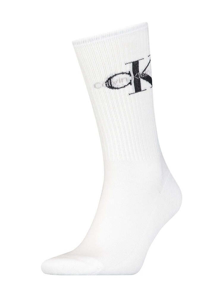 Calvin Klein White Ribbed Socks - Image 2 of 2 Calvin Klein White Ribbed Socks - Image 2 of 2