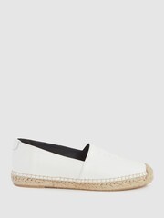 Reiss Off-White Bella Flat Slip-On Espadrilles - Image 1 of 6