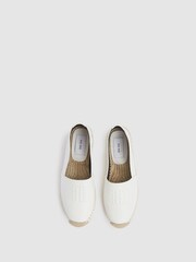 Reiss Off-White Bella Flat Slip-On Espadrilles - Image 3 of 6