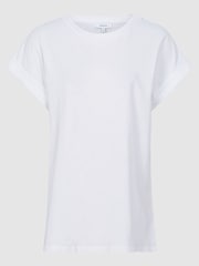 Reiss White Tereza Cotton-Jersey Crew Neck T-Shirt - Image 2 of 5