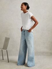 Reiss White Tereza Cotton-Jersey Crew Neck T-Shirt - Image 3 of 5