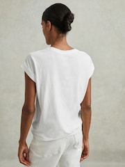 Reiss White Tereza Cotton-Jersey Crew Neck T-Shirt - Image 4 of 5