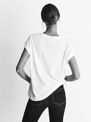 Reiss White Tereza Cotton-Jersey Crew Neck T-Shirt - Image 5 of 5