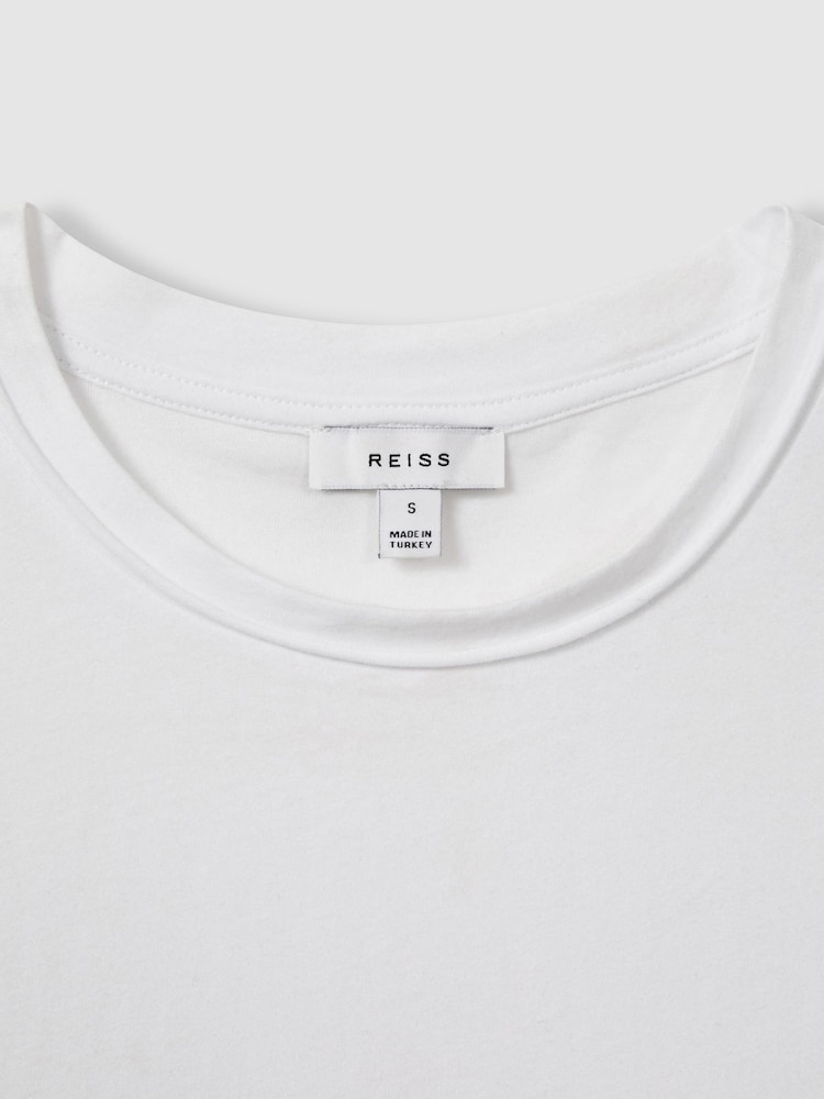 Reiss White Tereza Cotton-Jersey Crew Neck T-Shirt - Image 5 of 5