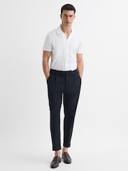 Reiss White Caspa Mercerised Jersey Cuban Collar Shirt - Image 6 of 7