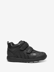 Clarks Black Multi Fit Leather Hook And Loop Fastening Boots - Image 1 of 1