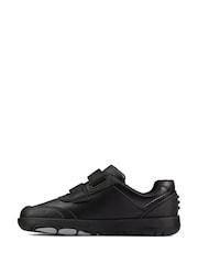 Clarks Black Multi Fit Dinosaur Sole Leather Kids Shoes - Image 2 of 7