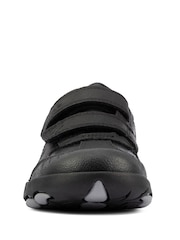 Clarks Black Multi Fit Dinosaur Sole Leather Kids Shoes - Image 4 of 7