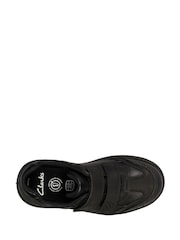 Clarks Black Multi Fit Dinosaur Sole Leather Kids Shoes - Image 6 of 7