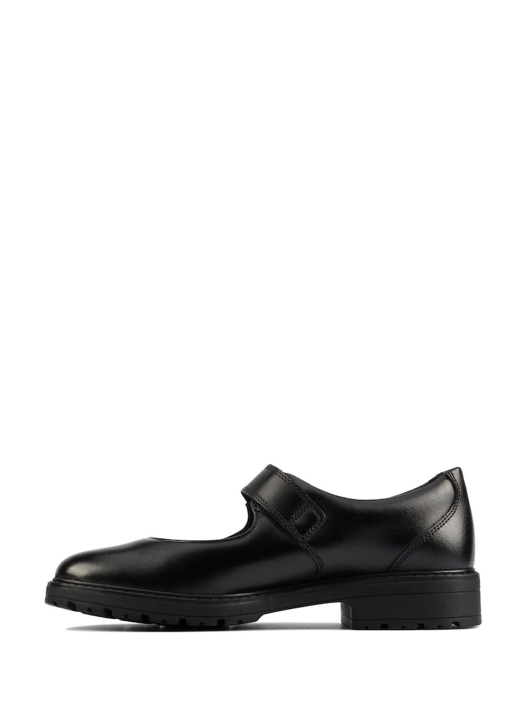 Clarks Black Multi Fit Leather Buckle Shoes - Image 2 of 7