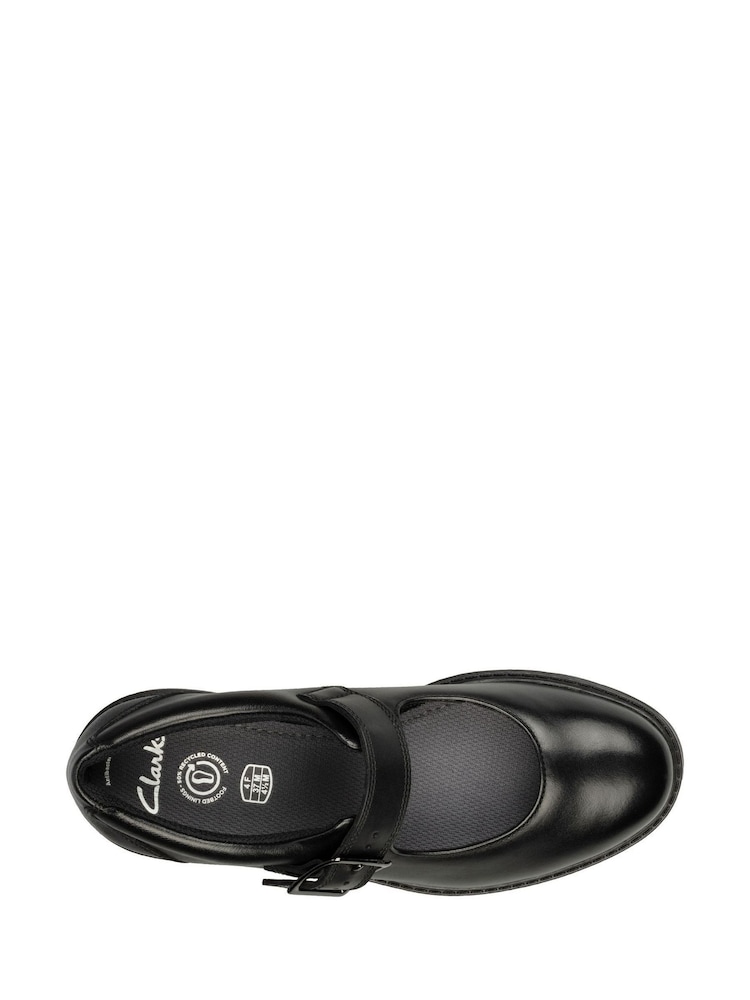 Clarks Black Multi Fit Leather Buckle Shoes - Image 6 of 7