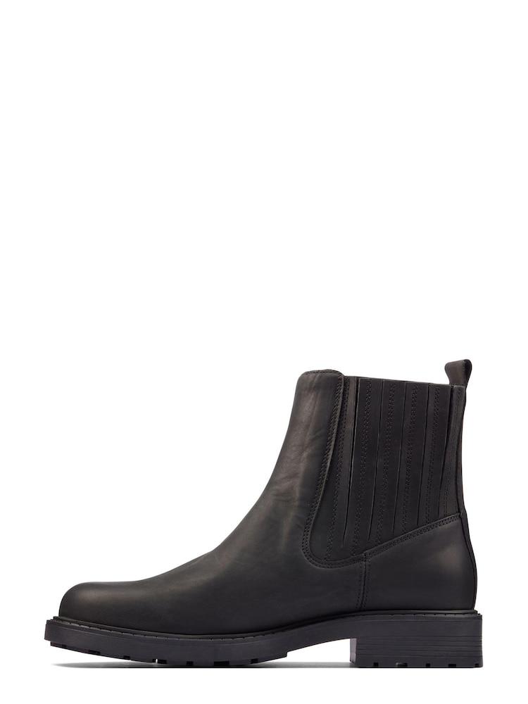 Clarks Black Standard Fit (F) Leather Orinoco2 Womens Mid Boots - Image 2 of 7