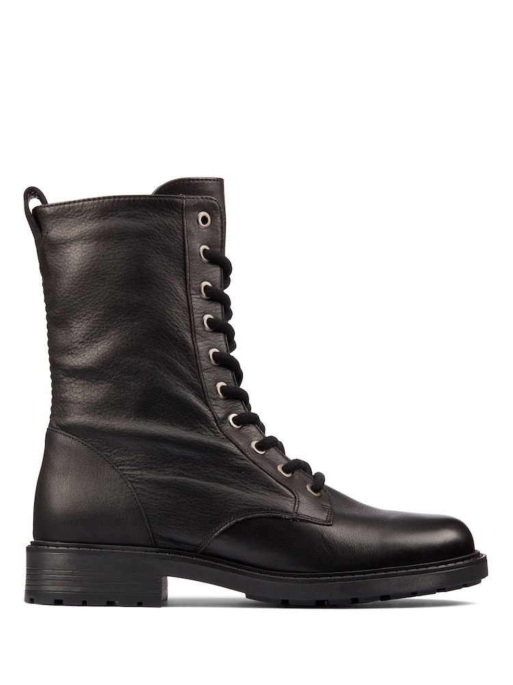 Clarks Black Standard Fit (D) Wide Fit (E) Leather Orinoco2 Boots - Image 1 of 7