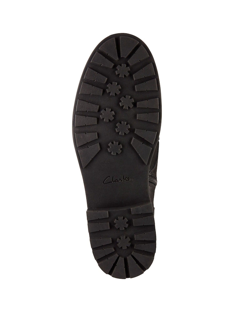 Clarks Black Standard Fit (D) Wide Fit (E) Leather Orinoco2 Boots - Image 7 of 7
