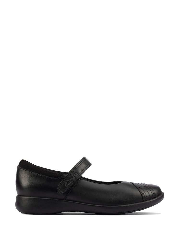 Clarks Black Multi Fit Rainbow Detail Leather Shoes - Image 1 of 7