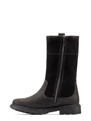 Clarks Black F fit Leather With Zip Fastening GTX Calf Hi Boots - Image 2 of 6