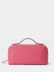 Osprey London Pink The Jet Set Leather Washbag - Image 1 of 5
