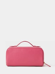 Osprey London Pink The Jet Set Leather Washbag - Image 2 of 5