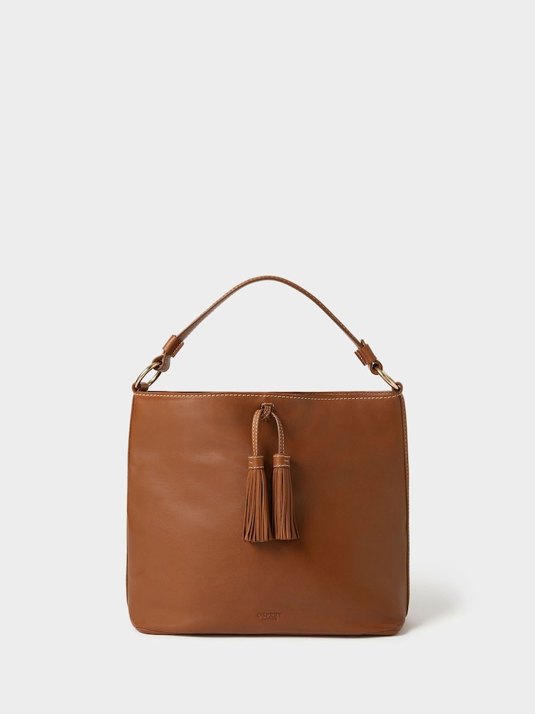 Osprey London Brown The Vintage Savanna Hobo Bag - Image 1 of 5 Osprey London Brown The Vintage Savanna Hobo Bag - Image 1 of 5