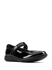 Clarks Black Patent Multi Fit Rainbow Detail Leather Shoes - Image 3 of 7