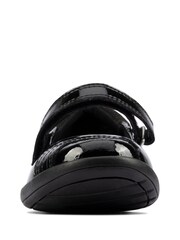 Clarks Black Patent Multi Fit Rainbow Detail Leather Shoes - Image 4 of 7