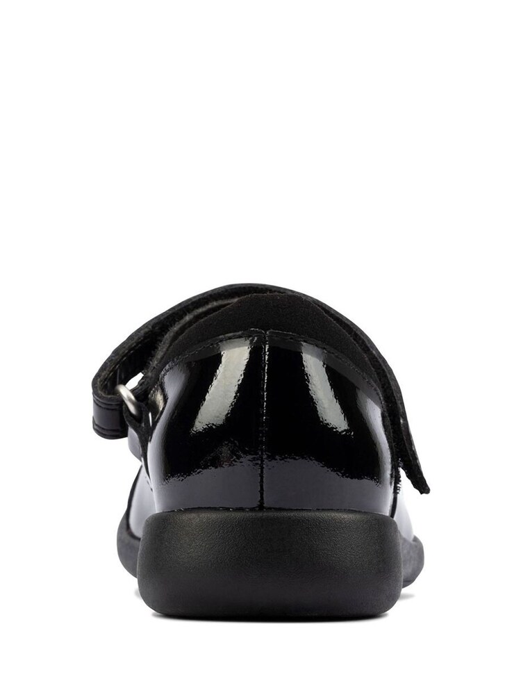 Clarks Black Patent Multi Fit Rainbow Detail Leather Shoes - Image 5 of 7