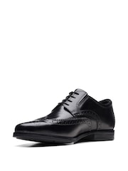 Clarks Black Standard Fit (G) Leather Howard Walk Wide Fit Shoes - Image 4 of 6
