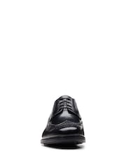 Clarks Black Standard Fit (G) Leather Howard Walk Wide Fit Shoes - Image 5 of 6
