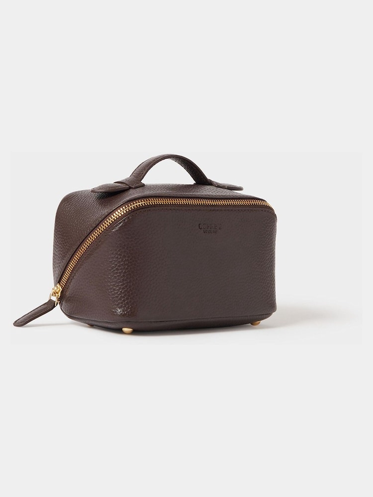 Osprey London Brown The Mini Jet Set Leather Washbag - Image 2 of 4 Osprey London Brown The Mini Jet Set Leather Washbag - Image 2 of 4