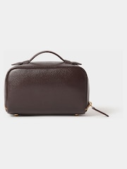 Osprey London Brown The Mini Jet Set Leather Washbag - Image 3 of 4