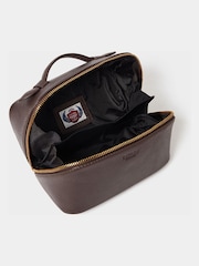 Osprey London Brown The Mini Jet Set Leather Washbag - Image 4 of 4