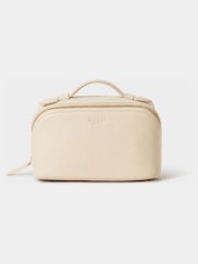 Osprey London Natural The Mini Jet Set Leather Washbag - Image 1 of 5