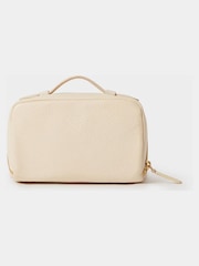 Osprey London Natural The Mini Jet Set Leather Washbag - Image 5 of 5